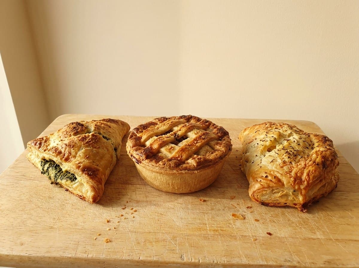 Freshly made meat and cheese pies from Friend Hub's bakery range